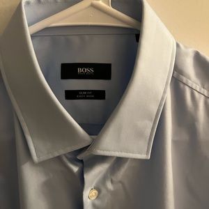 Hugo Boss Easy Iron men’s 16/41 dress shirt blue
